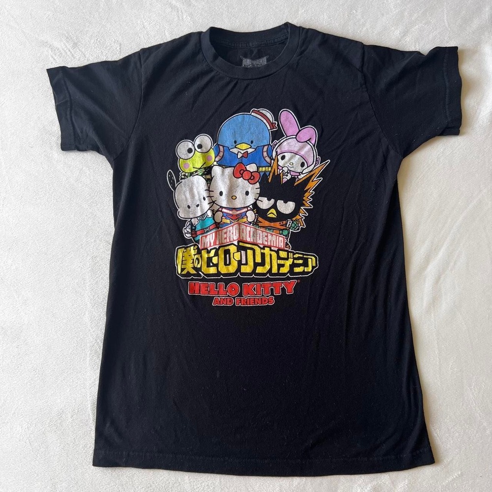 Sanrio Hello Kitty and Friends My hero Academia Black Graphic Tshirt y2k cute
